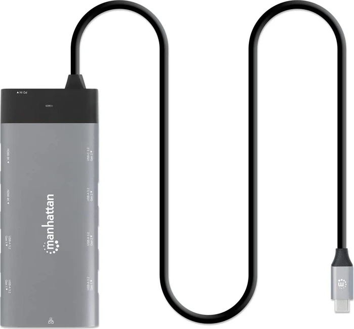 Manhattan 10-in-1 Docking Station, USB-C 3.1 [Stecker]