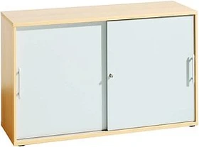 Hammerbacher Schiebetürenschrank 2OH V1752S, Relinggriff, buche/silber, Aktenschrank