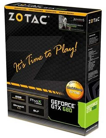 Zotac GeForce GTX 680, 2GB GDDR5, 2x DVI, HDMI, DP