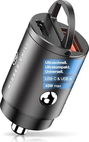 Wicked Chili 45W Kfz Dual USB-C/USB-A Schnellader schwarz