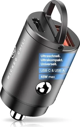 Wicked Chili 45W Kfz Dual USB-C/USB-A Schnellader schwarz