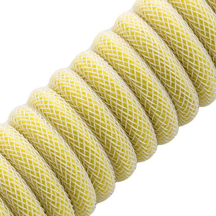 CableMod Classic Coiled Keyboard Cable USB Micro-B auf USB-A, Tastaturkabel (Spiral-Textilkabel), 1.5m, Lemon Ice