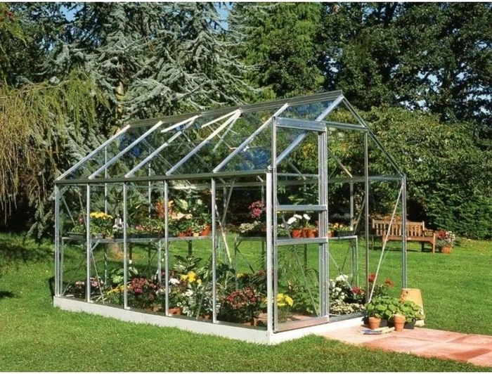 Halls Popular 106 Glas 3mm Gewächshaus alu