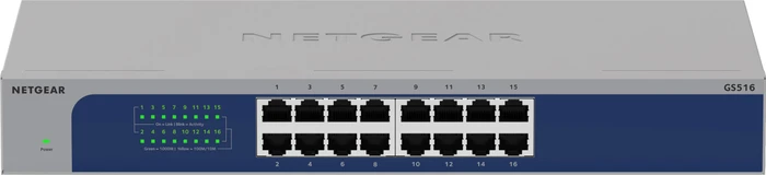 Netgear GS500 Desktop Gigabit Switch, 16x RJ-45
