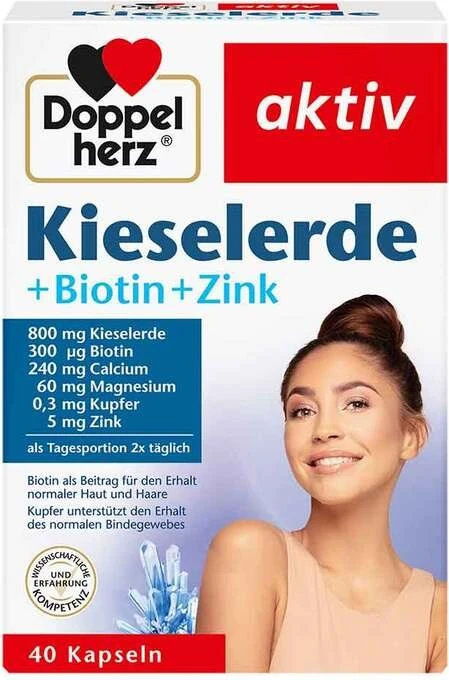 Doppelherz aktiv Kieselerde+Biotin+Zink Kapseln, 40 Stück