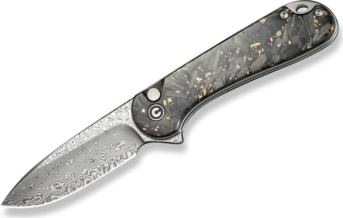 Civivi Elementum II Button Lock Taschenmesser carbon fiber/damascus