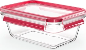 Emsa Clip&Close Glas rechteckig Aufbewahrungsbehälter 850ml rot