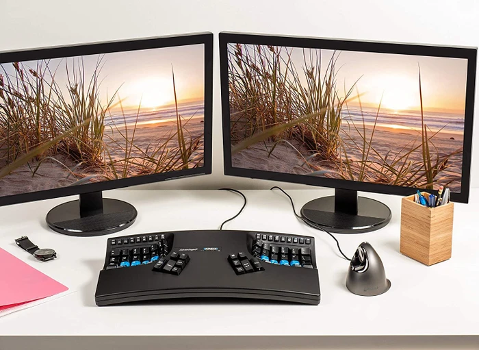 Kinesis Advantage2 Quiet LF Contoured Ergonomic Keyboard, schwarz, MX SILENT RED, USB, US