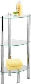 Wenko Eckregal Mod. Yago mit 3 Glasablagen aus Edelstahl und Sicherheitsglas