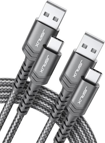 JSAUX USB Adapterkabel, USB-A [Stecker] auf USB-C [Stecker], grau, 2m, 2er-Pack