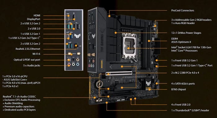 ASUS TUF Gaming B760M-Plus WIFI D4 (Intel 1700)
