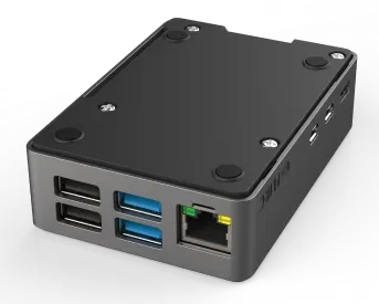 Flirc Gehäuse für Raspberry Pi 5, Kodi Edition, schwarz
