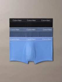 Calvin Klein 3 Pack Low Rise Trunks Icon Cotton Stretch Boxer Briefs black/glacier/blue bell w/dtm wb (Herren)