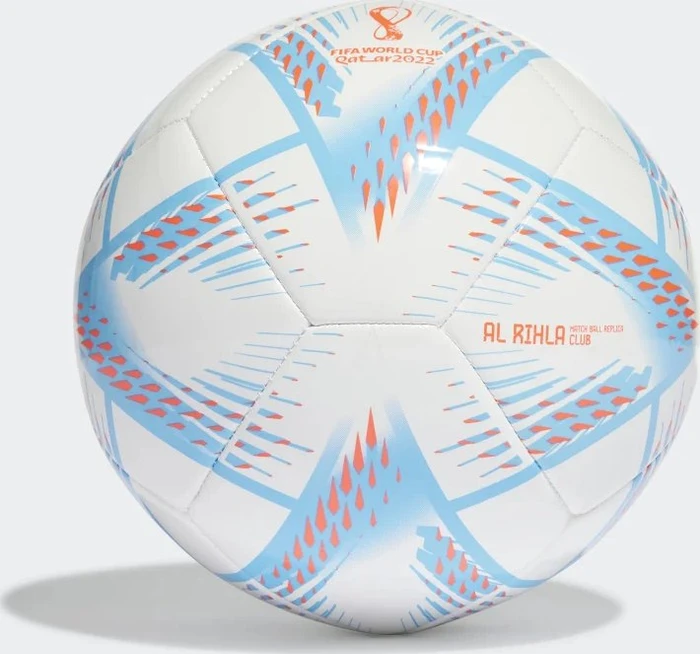 adidas Al Rihla FIFA WM 2022 Club Fußball white/pantone/solar red