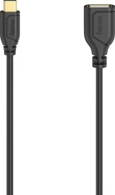 Hama USB-C-OTG-Kabel Flexi-Slim USB 2.0 480Mbit/s 0.15m schwarz