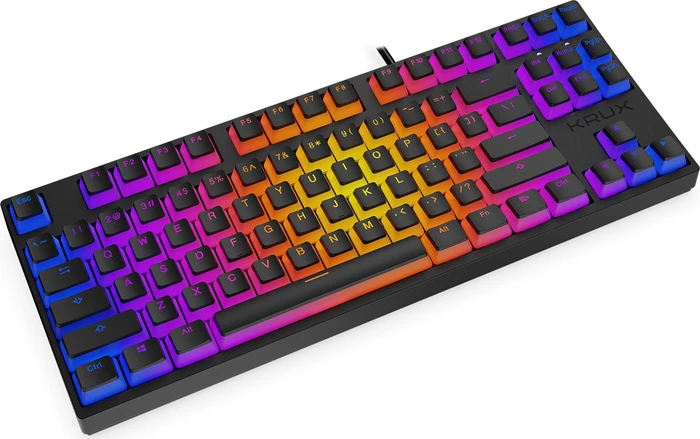 Krux Atax Pro RGB Pudding, TKL, PBT, schwarz, LEDs RGB, Gaote Outemu BLACK, USB, US