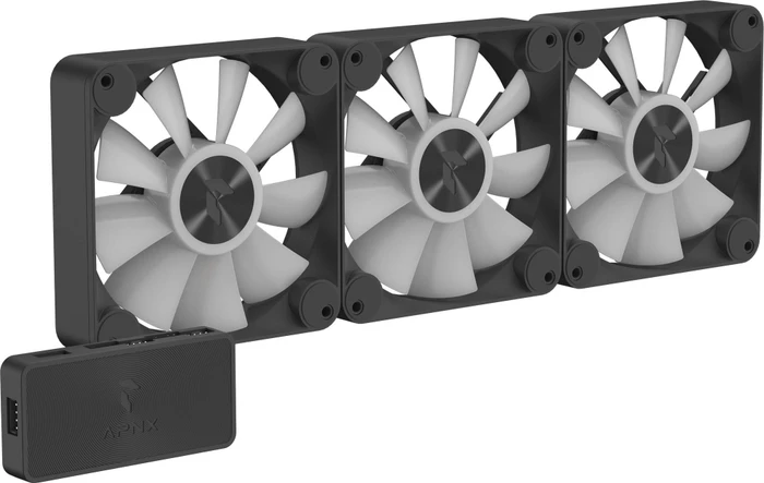 APNX FP1-120 PWM ARGB, schwarz, Lüftersteuerung, 120mm, 3er-Pack