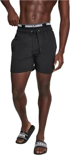 Urban Classics Two in One Badeshorts schwarz/weiß (Herren)