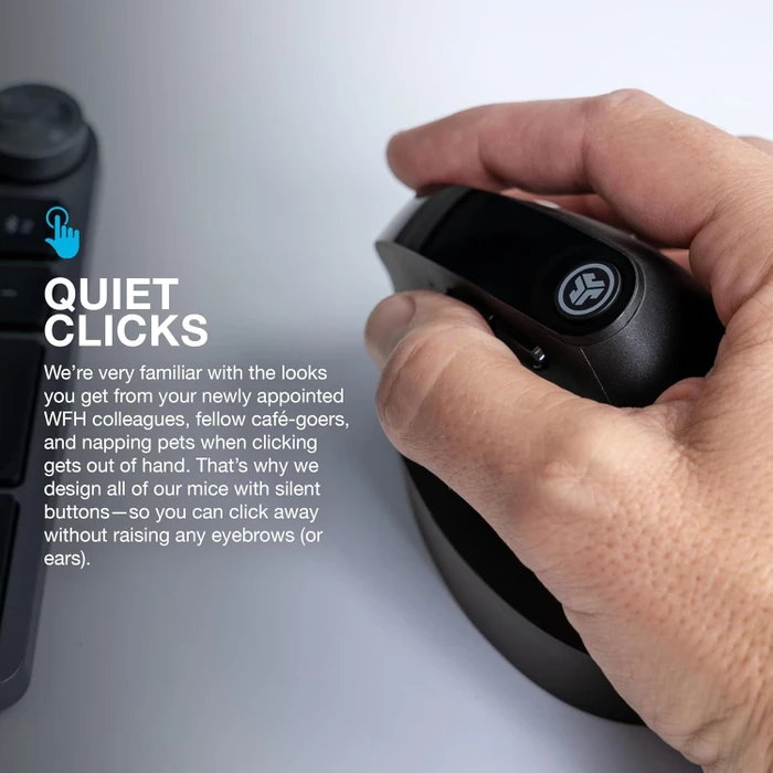JLab JBuds Ergonomic Wireless Vertical Mouse, schwarz, USB/Bluetooth