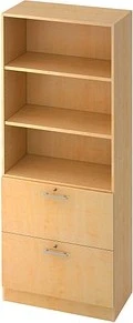 Hammerbacher HR-Schrank 5OH V7300, Relinggriff, ahorn, Aufbewahrungskombination