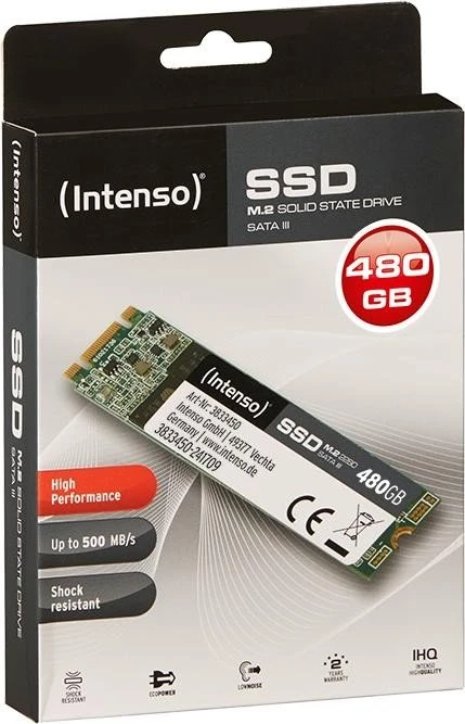 Intenso High Performance SSD 480GB, M.2 2280 / B-M-Key / SATA 6Gb/s