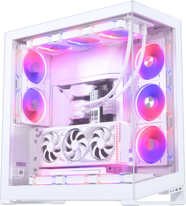 Phanteks NV9 Matte White, weiß, Glasfenster