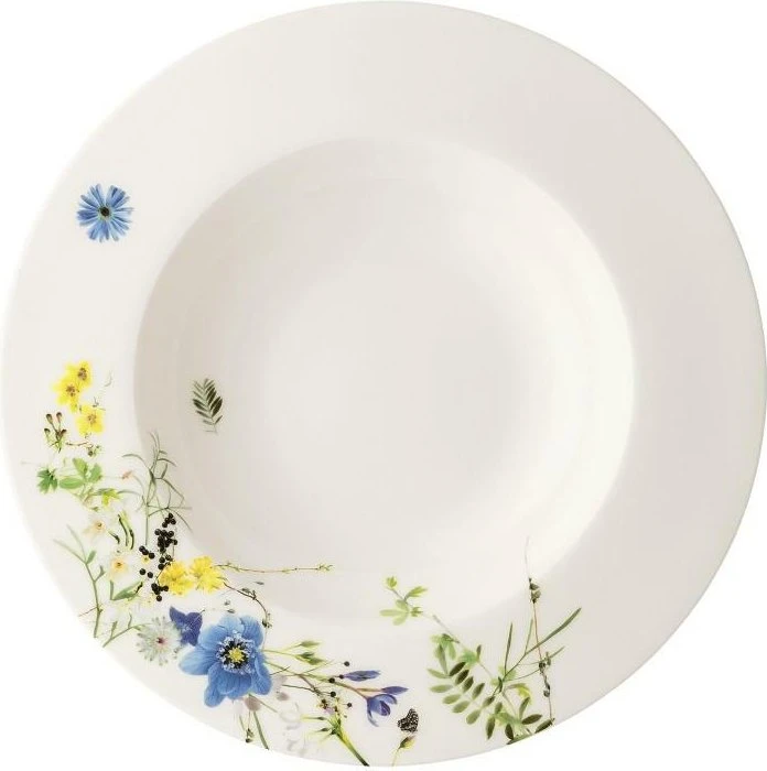 Rosenthal Brillance Bone China Fleurs des Alpes Suppenteller mit Fahne 23cm