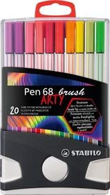 STABILO Pen 68 brush Arty sortiert, 20er-Set, Etui