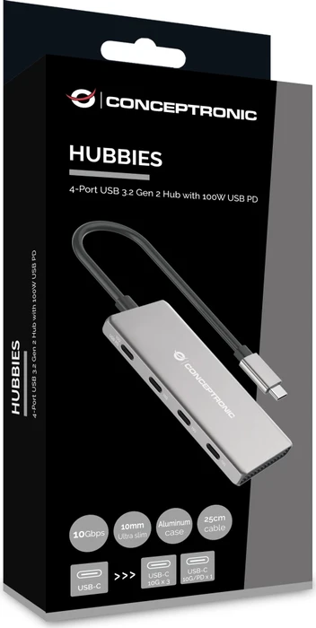 Conceptronic 4 Port USB 3.1 Hub, USB-C 3.1 [Stecker]