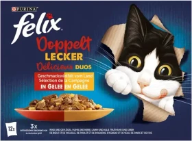 Purina Felix Doppelt lecker Geschmacksvielfalt vom Land, in Gelee, 1.02kg (12x 85g)