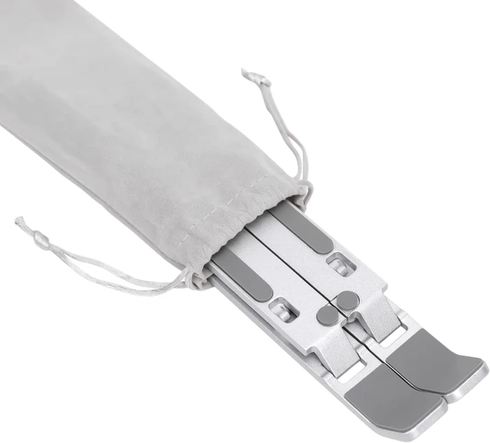 AmazonBasics Tragbarer Laptopständer mit 6 verstellbaren Winkeln, Notebook-Stand 10-15.6", silber