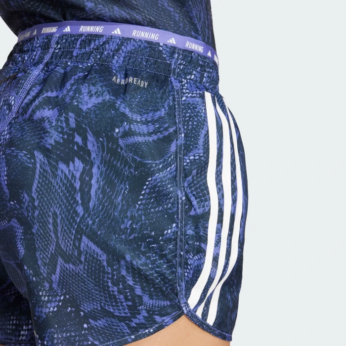 adidas Own The Run Excite Allover Print Aeroready Laufhose kurz semi cobalt blue (Damen)