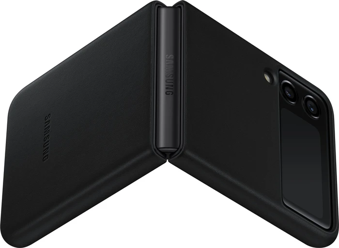 Samsung Leather Cover für Galaxy Z Flip 3 schwarz
