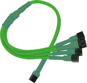Nanoxia 4-Pin auf 4x 4-Pin Verteiler, sleeved, 30cm, Neongrün (NX34A30NG)