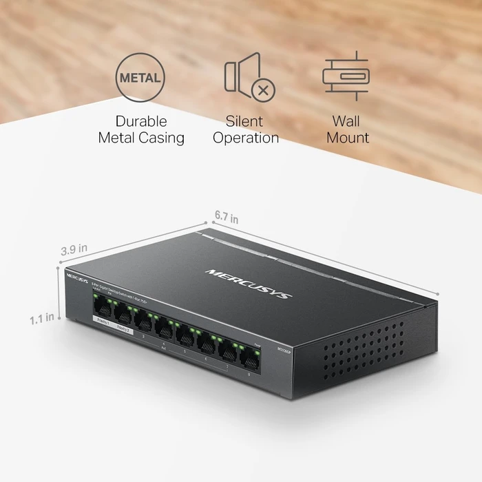 Mercusys Desktop Gigabit Switch, 8x RJ-45, 65W PoE+