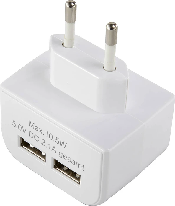 Sygonix Steckdosenleiste mit Schalter, 5-fach, mit abnehmbarem 2x USB-Ladegerät, 1.4m, weiß