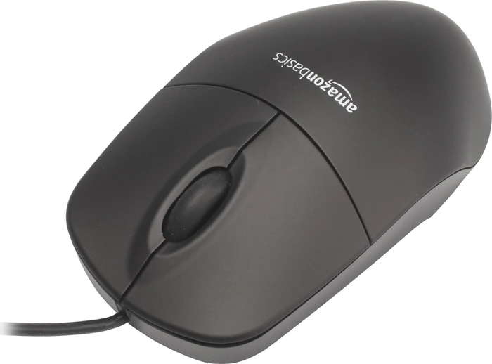 AmazonBasics Optische 3-Tasten Maus schwarz, USB