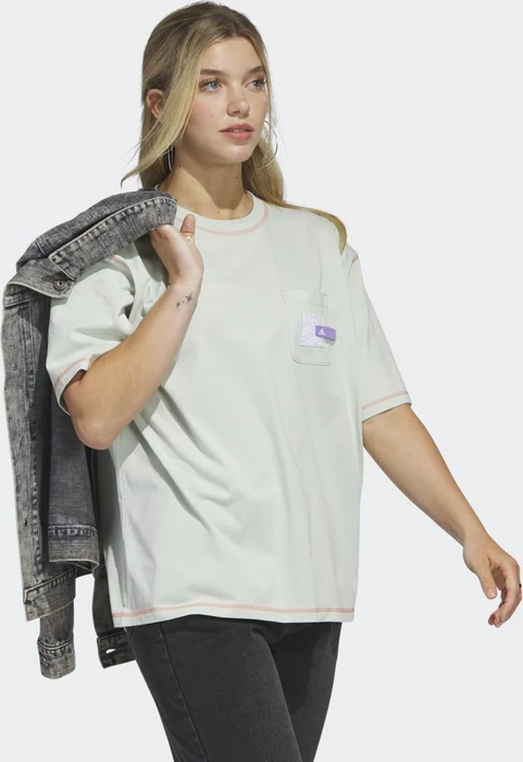 adidas Sport Statement Boyfriend Pocket T-Shirt kurzarm linen green (Damen)