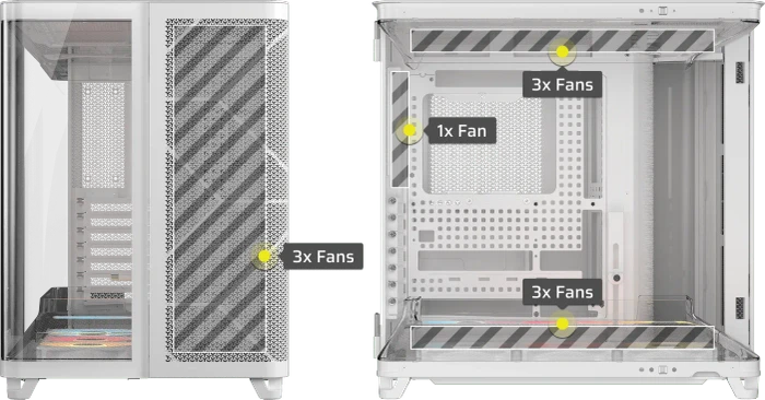Corsair Air 5400 RS-R ARGB White, weiß, Glasfenster