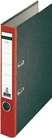 Centra Standard Ordner 2-Ring Wolkenmarmor, 50mm, A4, grau/rot