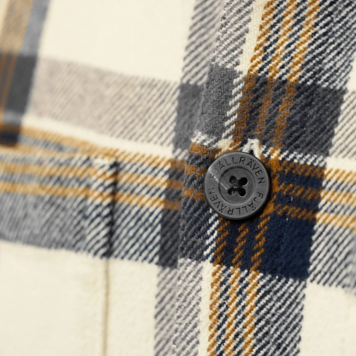 Fjällräven Singi Flannel Hemd langarm chalk white/dark navy (Herren)