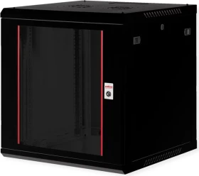 Roline / Secomp Basic 19" Netzwerkschrank 12HE, montiert, Glastür, IP20, RAL 9005, 600mm tief