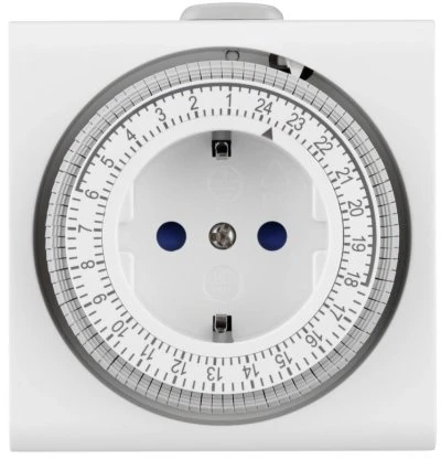 REV Ritter kompakte mechanische Tageszeitschaltuhr, grau/weiß