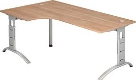 Hammerbacher Ergonomic Plus F-Serie FS82/N Eckschreibtisch 210x113cm Nussbaum/silber