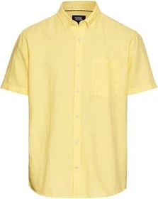 Camel Active Baumwoll-Leinenmix Hemd kurzarm gelb (Herren)