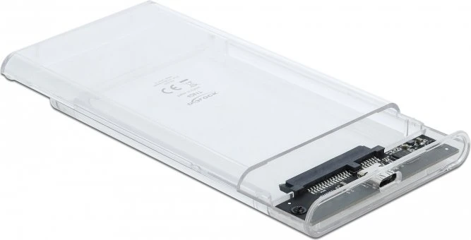 DeLOCK External Enclosure, transparent, 9.5mm, 2.5", USB-C 3.1