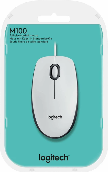 Logitech M100 V2 Refresh Optical Mouse weiß, USB