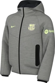 Nike FC Barcelona Tech Fleece Fußball Hoodie dark grey heather/black/barely volt (Junior)