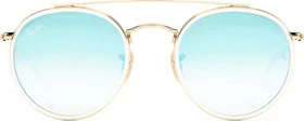 Ray-Ban Round Double Bridge gold/blue gradient flash