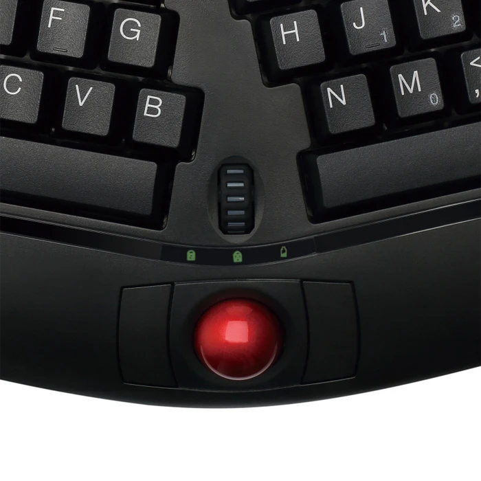 Adesso TruForm Media 3150 Wireless Ergo Mini Trackball Keyboard, schwarz, USB, US